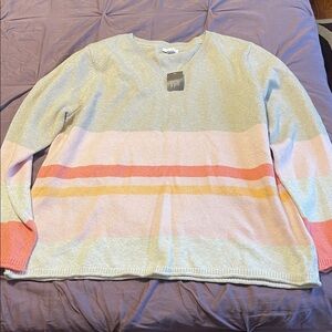 Colorful J Jill Striped Sweater